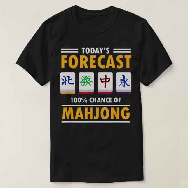 Mah Jong prognos 100 Mahjong-chansen T Shirt (Design framsida)