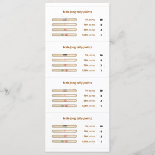 Mah-Jong tally points card - 3 Inbjudningar
