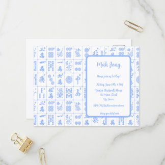 Mah Jong-vykort för spelinbjudan Inbjudan Vykort