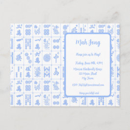 Mah Jong-vykort för spelinbjudan Inbjudan Vykort