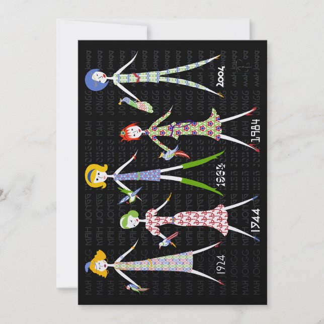 Mah Jongg 100 år kort för flata hälsningar (Framsida)