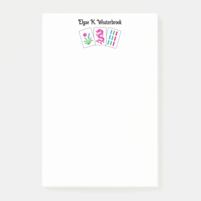 Mah jongg 3 brickor med namn gör egna färger post-it block (Framsida)