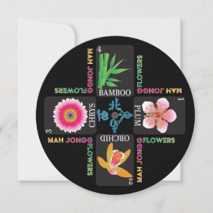 Mah Jongg 4 Blommor, platta kort