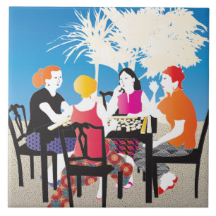 Mah Jongg Alfresco2 Kakelplatta