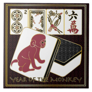 Mah Jongg-året i Monkey Kakelplatta