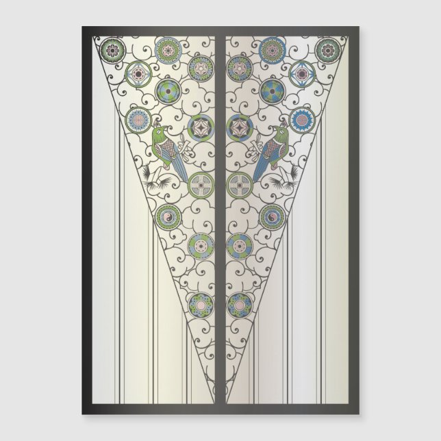 Mah Jongg Art Deco Magnet Card (Framsida)