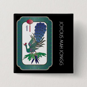 Mah Jongg Bird Helgdag Button Knapp
