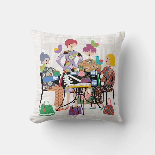 Mah Jongg Birds Pillow Kudde (Framsida)