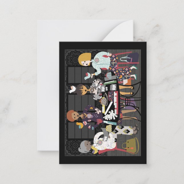 Mah Jongg Birds Small Card Anteckningskort (Framsida)