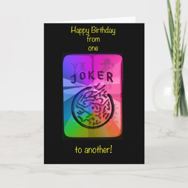 Mah Jongg Birthday Card One Joker to other Kort (Framsida)