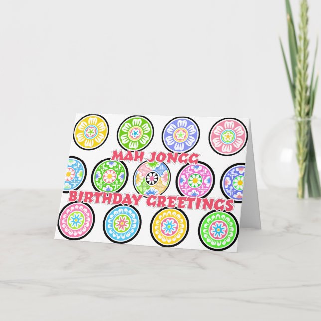 Mah Jongg Birthday Dots Kort (Framsida)
