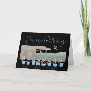 Mah Jongg Birthday Flowers Card Tack Kort