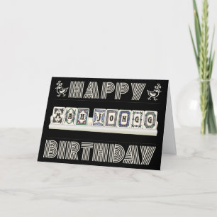 Mah Jongg Birthday White Dragons Card Tack Kort