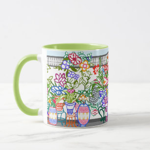 Mah Jongg Blomsterträdgård Mugg