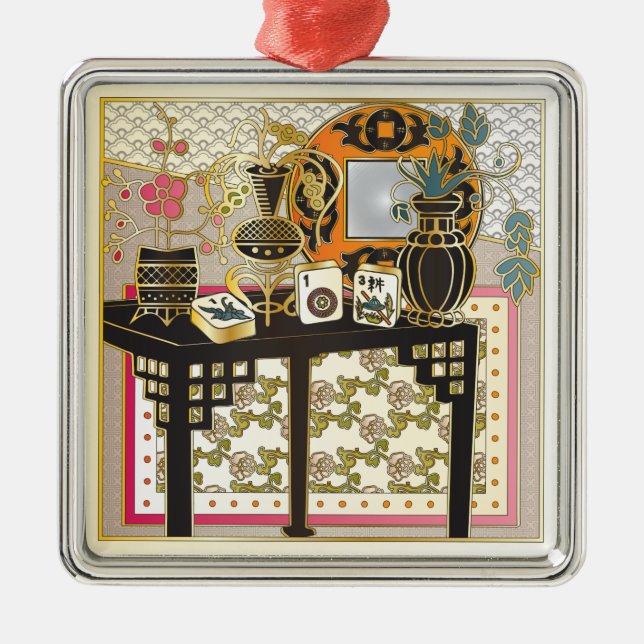 Mah Jongg Bord Julgransprydnad Metall (Framsidan)