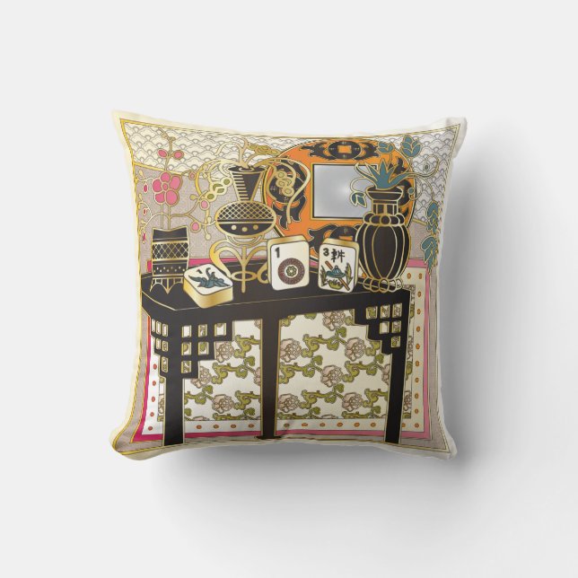 Mah Jongg Bord Kudde (Framsida)