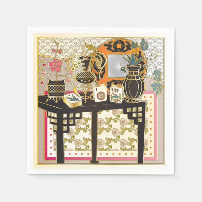 Mah Jongg Bord Pappersservett (Framsidan)