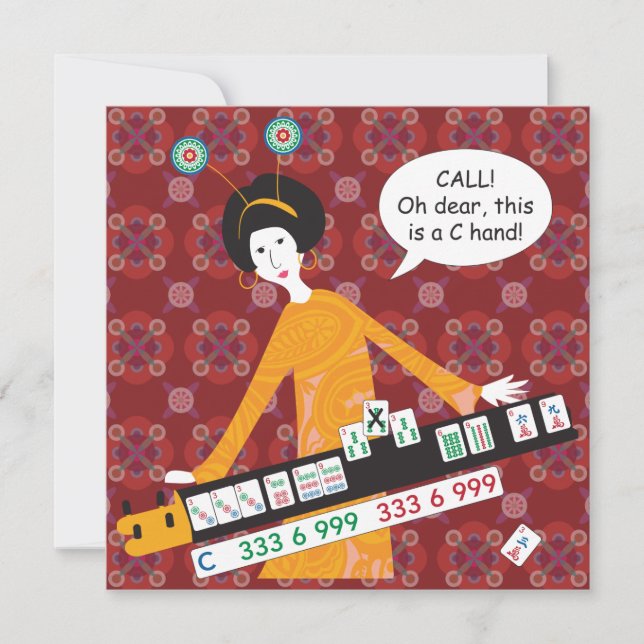 Mah Jongg C Hand Flat Card (Framsida)