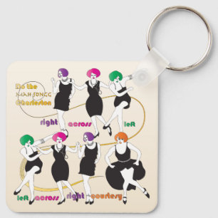 Mah Jongg Charleston Dancers Keychain Nyckelring