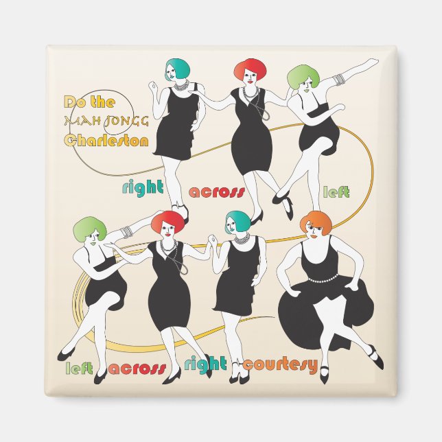 Mah Jongg Charleston Dancers Magnet (Framsidan)