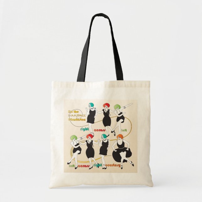 Mah Jongg Charleston Dancers Tote Tygkasse (Framsidan)