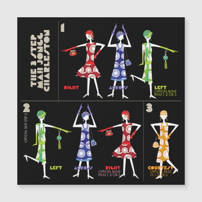 Mah Jongg Charleston Flat Magnet (Framsida)