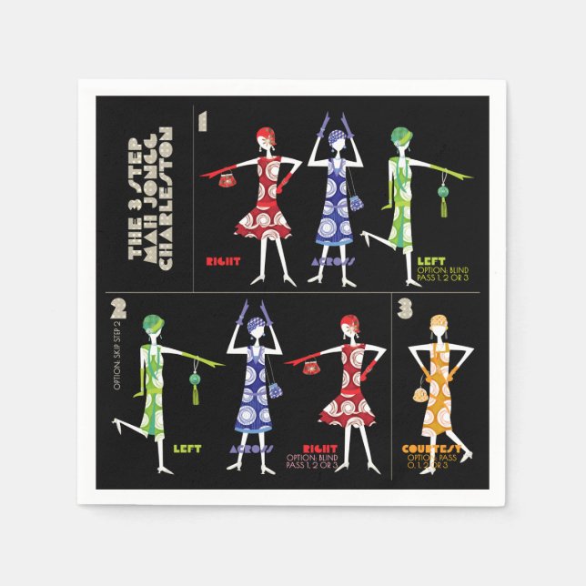 Mah Jongg Charleston Napkins Pappersservett (Framsidan)