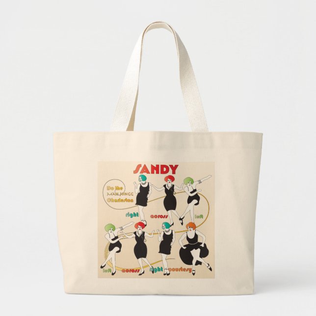 Mah Jongg Charleston Sandy Tote Jumbo Tygkasse (Framsidan)