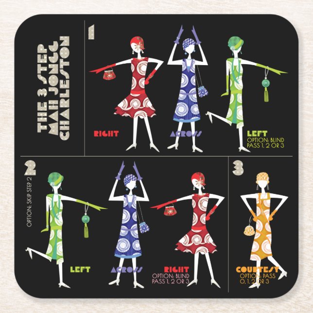 Mah Jongg Charleston Underläggs Underlägg Papper Kvadrat (Framsidan)