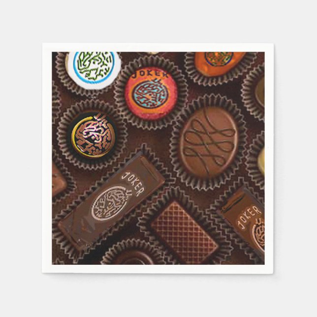 Mah Jongg Chocolate Napkins Pappersservett (Framsidan)