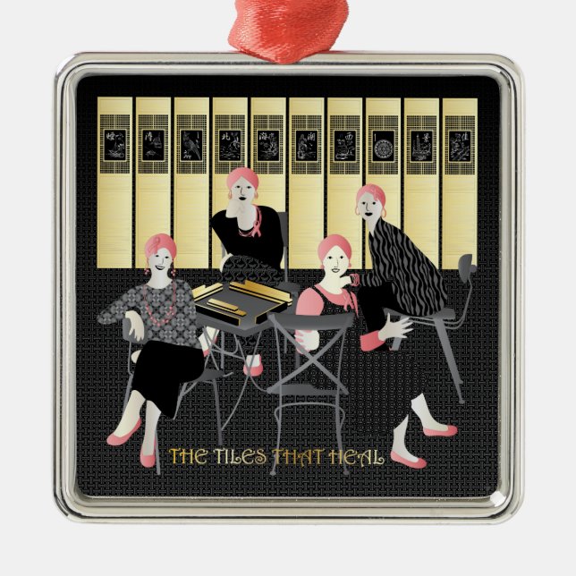 Mah Jongg de tallrikar som läker Julgransprydnad Metall (Framsidan)