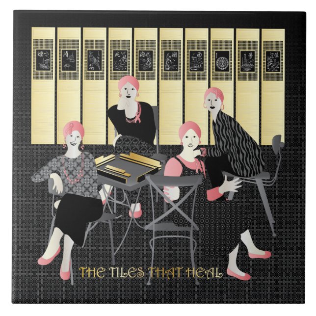 Mah Jongg de tallrikar som läker Kakelplatta (Framsidan)