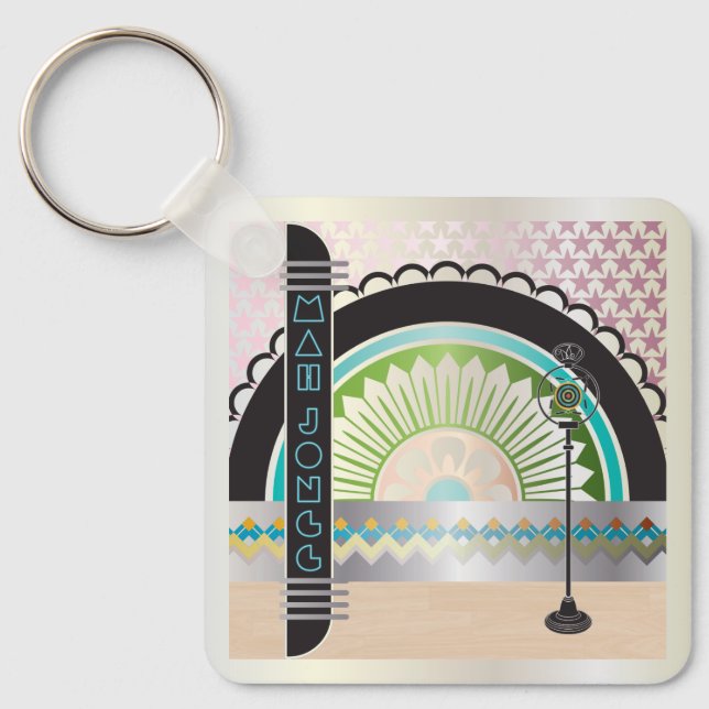 Mah Jongg Deco Keychain Nyckelring (Framsida)