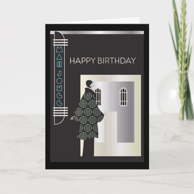 Mah Jongg Deco Miami Card Tack Kort (Framsida)