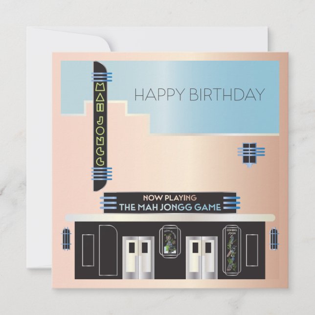 Mah Jongg Deco-teaterplatta kort (Framsida)