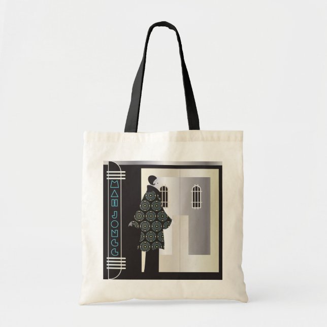 Mah Jongg Deco Tote Tygkasse (Framsidan)