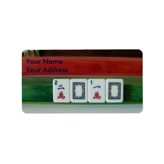 Mah-Jongg-distrikt Adressetikett (Framsidan)