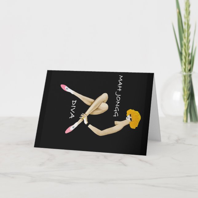 Mah Jongg Diva Notecard Kort (Framsida)