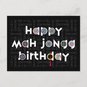 Mah Jongg Dots Birthday Vykort