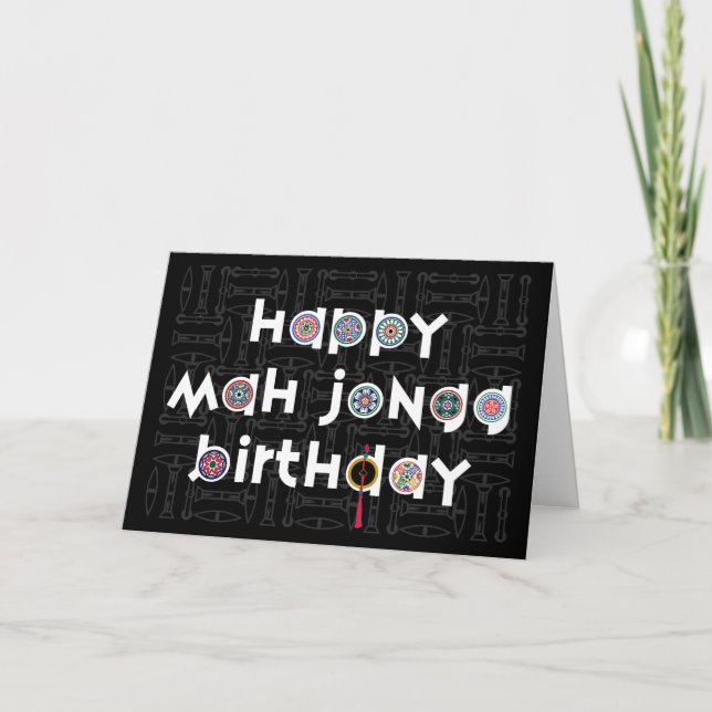 Mah Jongg Dots födelsedag Kort (Framsida)