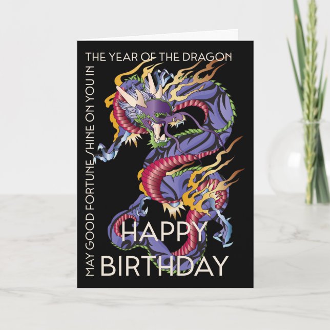 Mah Jongg Dragon-årskort Tack Kort (Framsida)