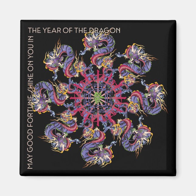 Mah Jongg Dragon Year Magnet (Framsidan)