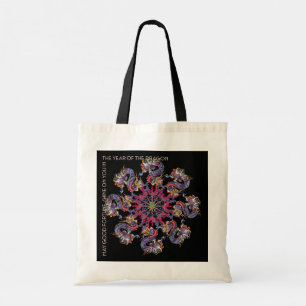 Mah Jongg Dragon Year Tote Tygkasse