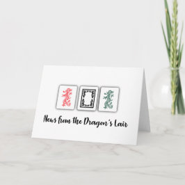 Mah Jongg Dragons Note Card Anteckningskort