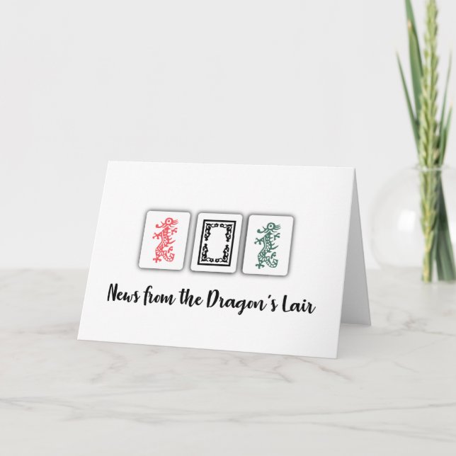 Mah Jongg Dragons Note Card Anteckningskort (Framsida)