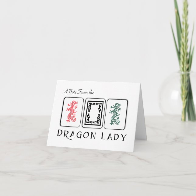 Mah Jongg Dragons Note Card Kort (Framsida)