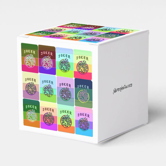 Mah Jongg Färgad Joker Box Presentaskar (Framsidan Sidan)