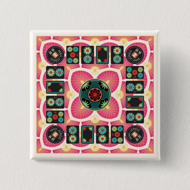 Mah Jongg Fläkt 2025 Button Knapp (Framsida)