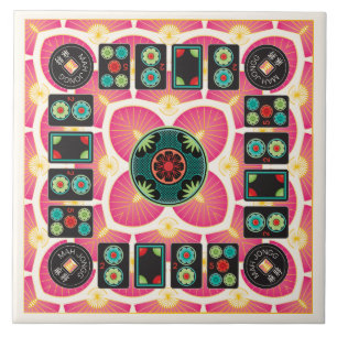 Mah Jongg Fläkt 2025 Ceramic Tile Kakelplatta