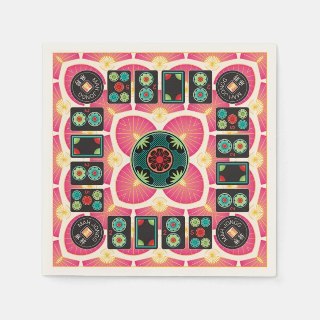 Mah Jongg Fläkt 2025 Napkins Pappersservett (Framsidan)